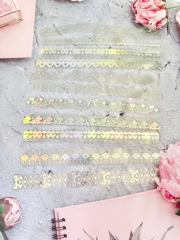 Holographic Floral Frame Stickers