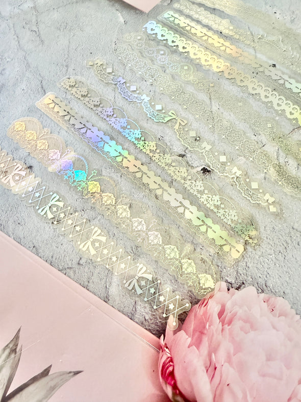 Holographic Floral Frame Stickers