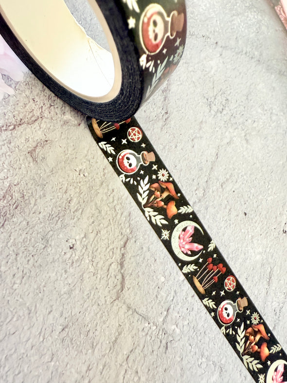 Halloween Moon Mystic Black Washi Tape