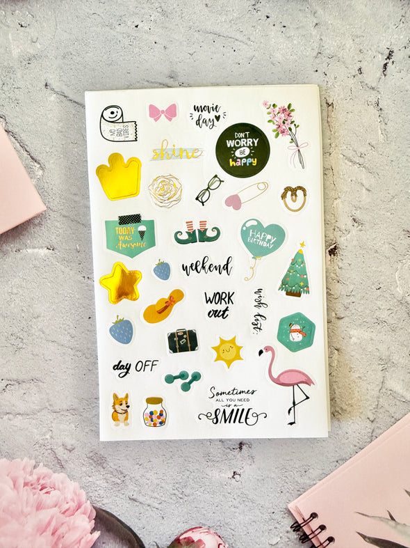 Functional & Colorful Sticker Kit - Set of 4 Pages