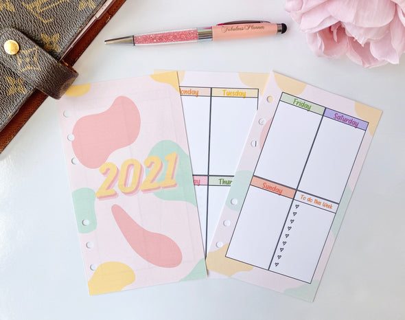 Cotton Candy Planner Weekly Inserts